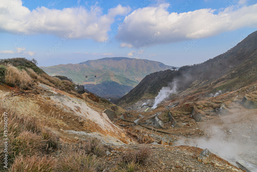 Owaku-Dani Valley In Japan. Owaku-Dani Valley In Japan.