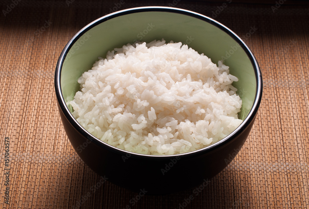 White steamed rice in bowl White steamed rice in bowl