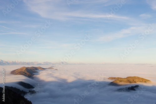 Carpet of clouds from mountain top