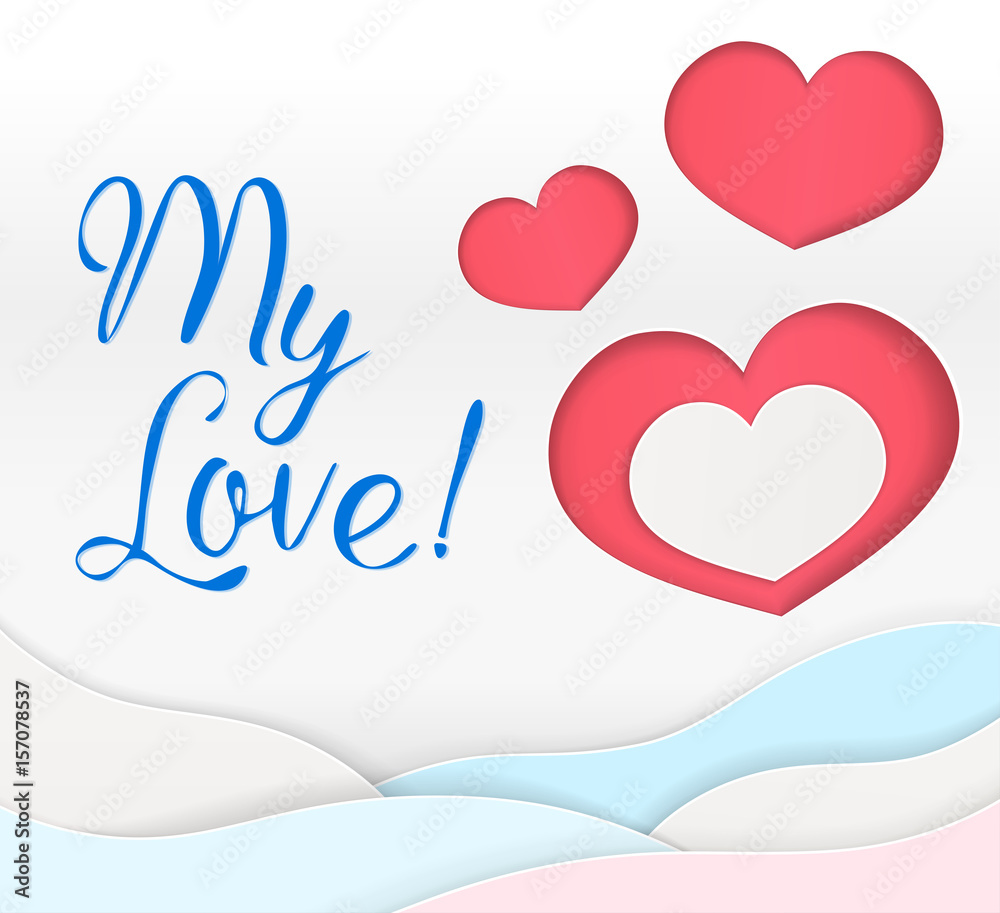 VECTOR eps 10. Happy Valentines Day card! Paper origami art, craft style in illustration. Rose-colour and blue paper in kind of paper origami waves.
VECTOR eps 10. Happy Valentines Day card! Paper origami art, craft style in illustration. Rose-colour and blue paper in kind of paper origami waves.
