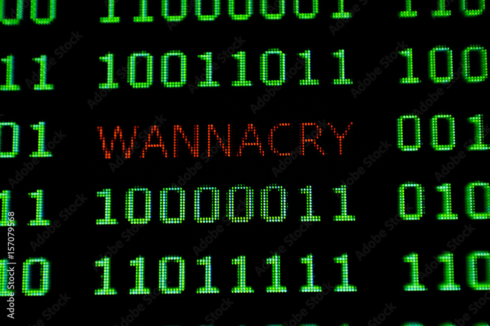 The wannacry and ransomware concept background