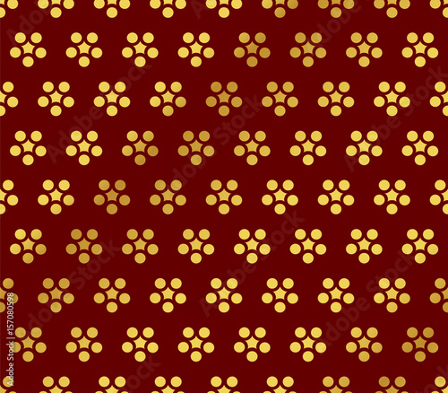 Seamless Golden Chinese Background retro round flower chintz