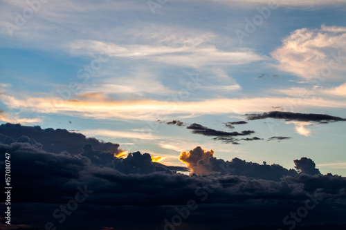 colorful dramatic sky with cloud at sunset © freedom_naruk