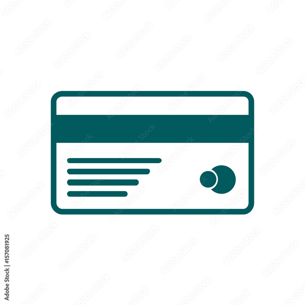 Vector credit card icon. Flat design style.