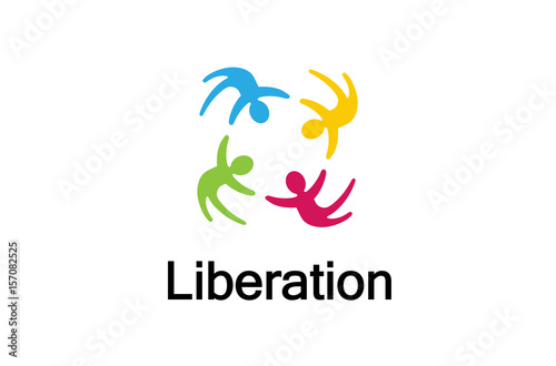 Colorful Abstract People Logo Design Illustration