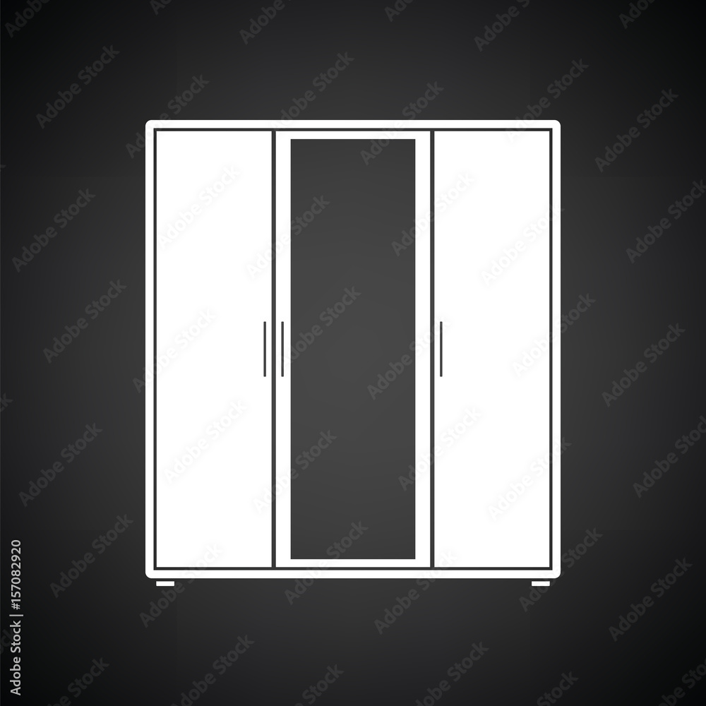Wardrobe with mirror icon Wardrobe with mirror icon