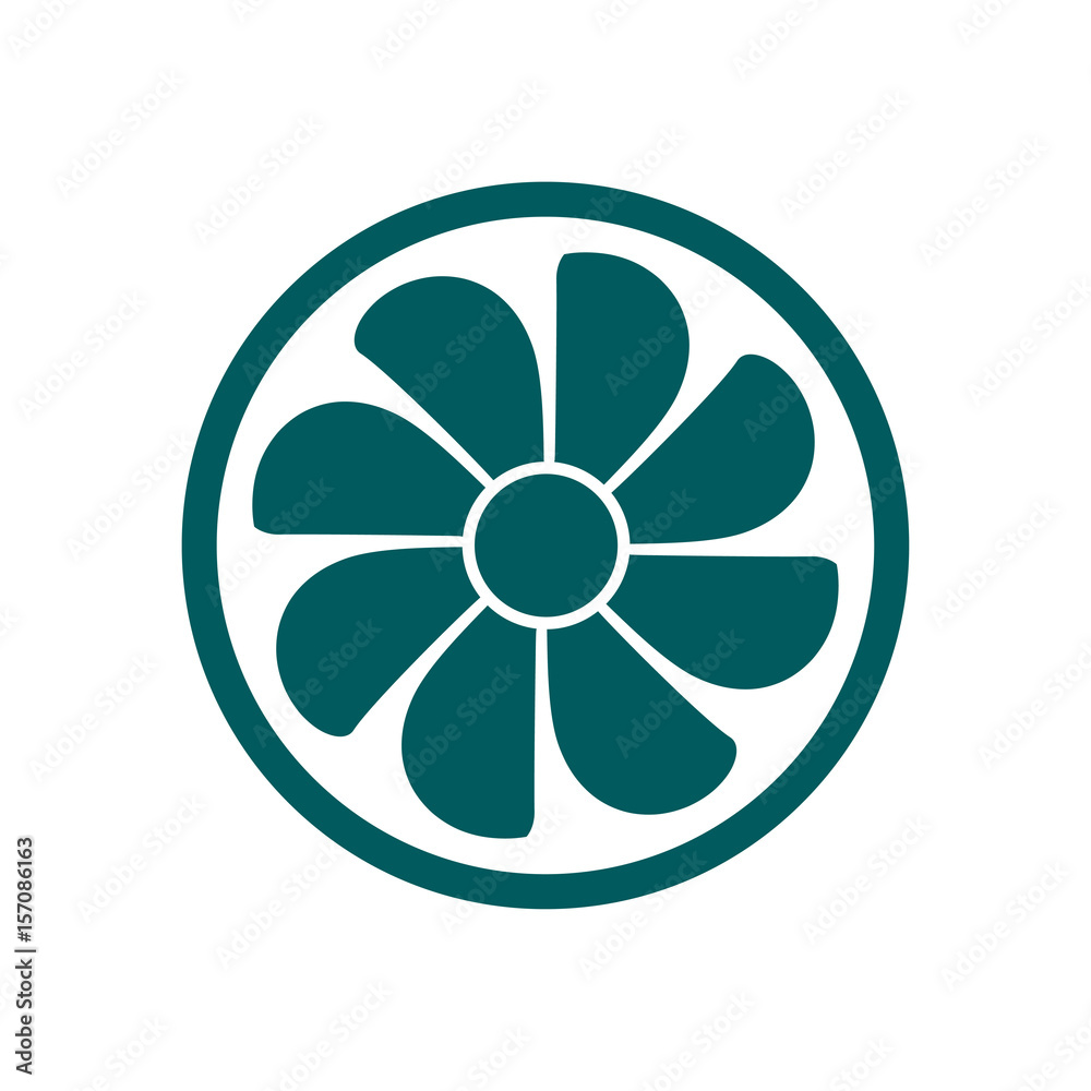 Exhaust fan icon. Ventilator symbol. Flat design style. Exhaust fan icon. Ventilator symbol. Flat design style.