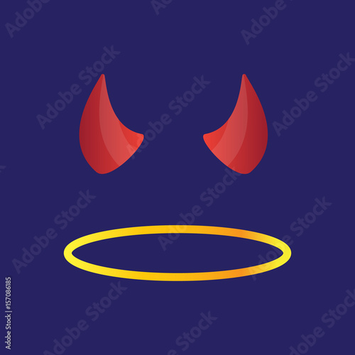 Angels halo and devils black and red horns