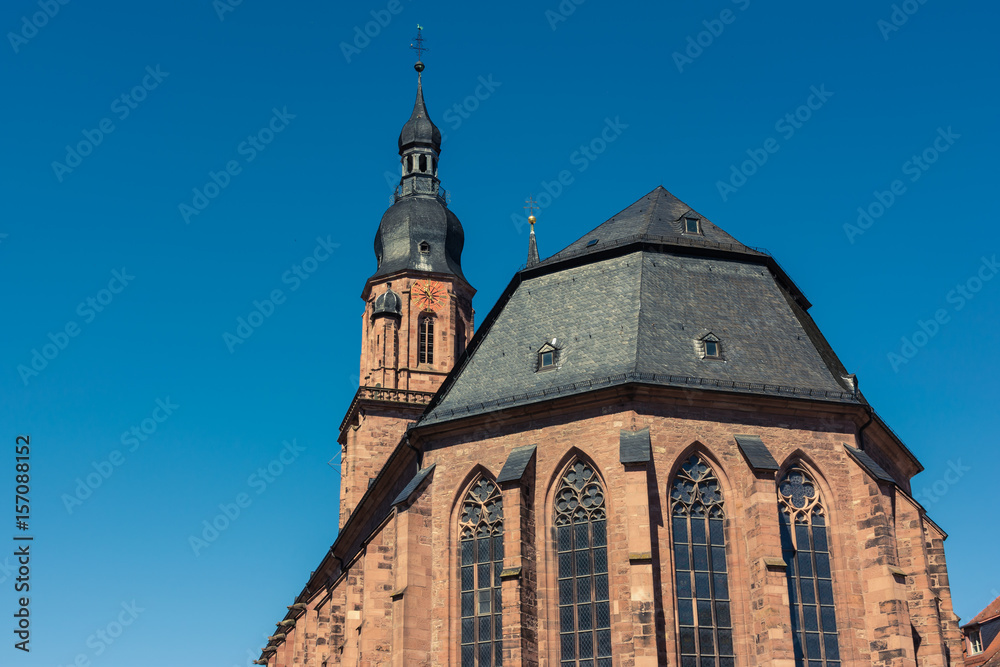Heidelberg Heiliggeistkirche European Germany Blue Sky Summer Heidelberg Heiliggeistkirche European Germany Blue Sky Summer