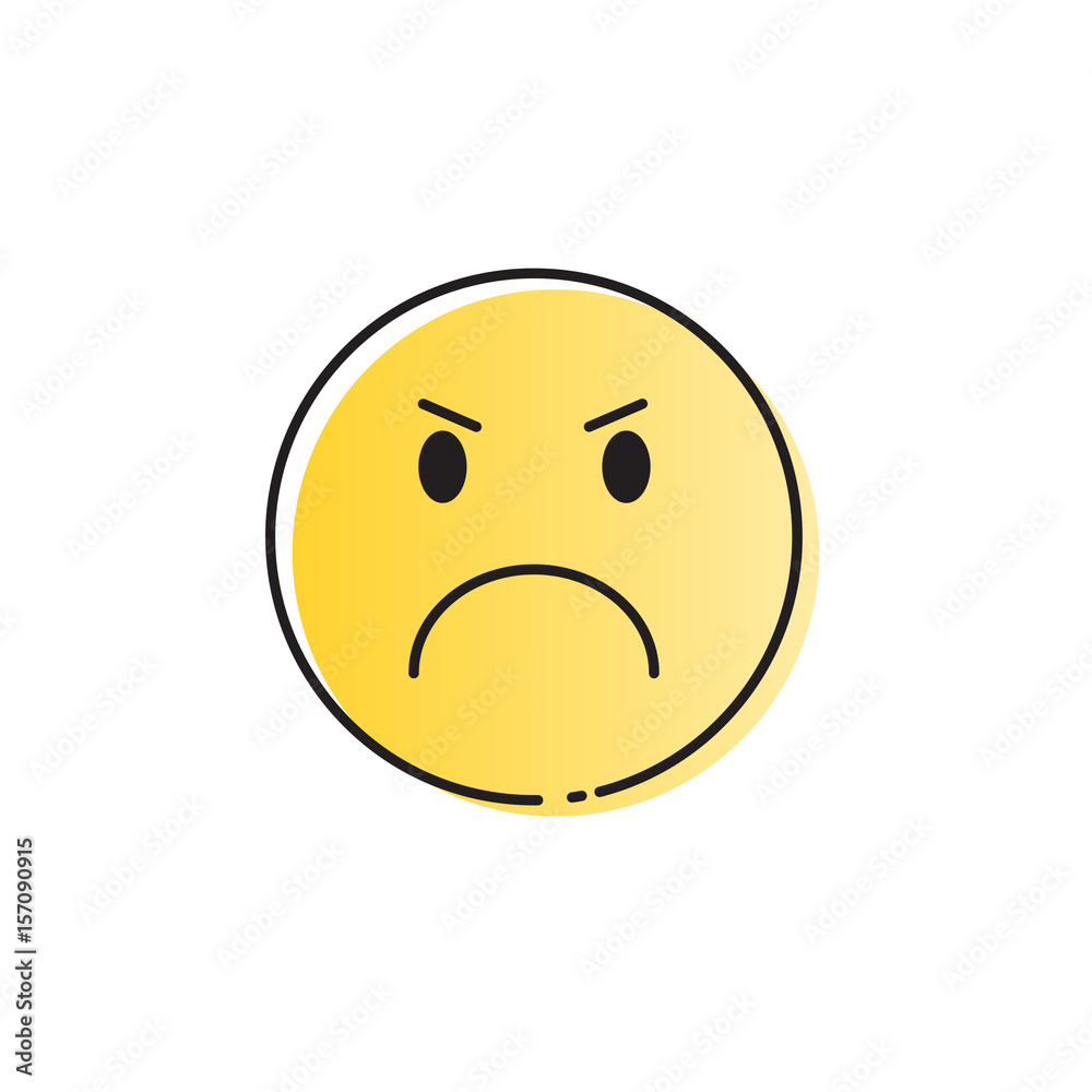 Yellow Cartoon Face Angry People Emotion Icon Vector Illustration Yellow Cartoon Face Angry People Emotion Icon Vector Illustration