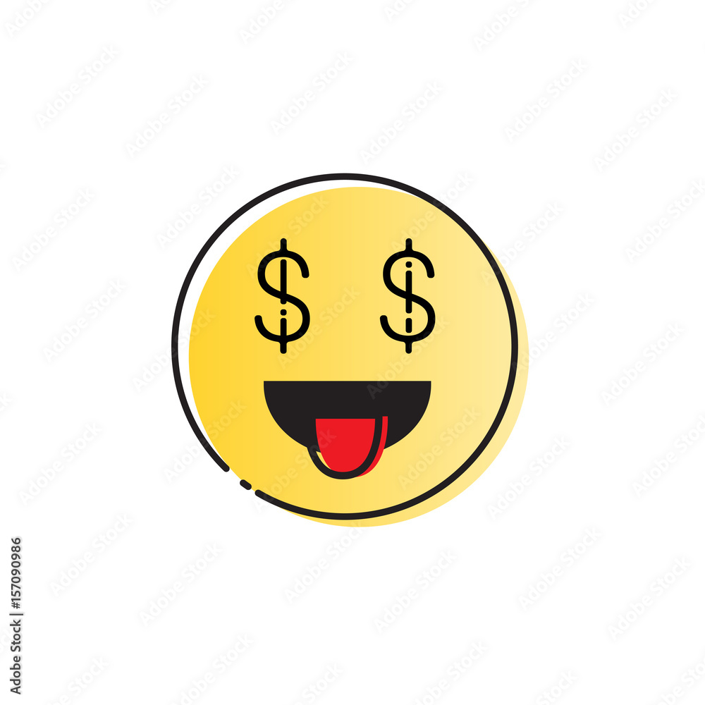 Yellow Smiling Cartoon Face People Emotion Show Tongue Icon Vector Illustration Yellow Smiling Cartoon Face People Emotion Show Tongue Icon Vector Illustration