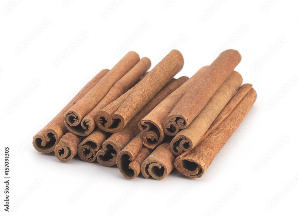 Cinnamon sticks on white background Cinnamon sticks on white background