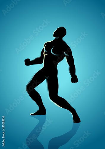 Illustration of heroic pose