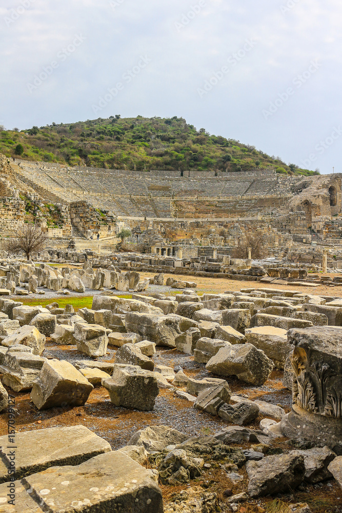 The Grand Theatre Ruins in Ephesus, Turkey