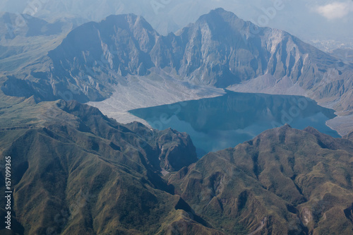The crater of Mt. Pinatubo from the air, Philippines