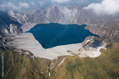 The crater of Mt. Pinatubo from the air, Philippines