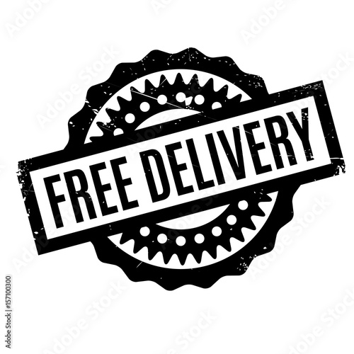Free Delivery rubber stamp. Grunge design with dust scratches. Effects can be easily removed for a clean, crisp look. Color is easily changed.