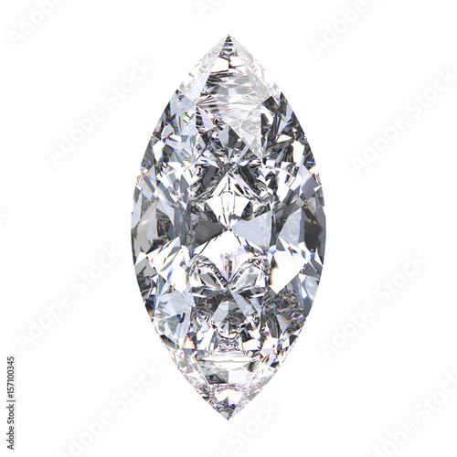 3D illustration marquise diamond stone photo