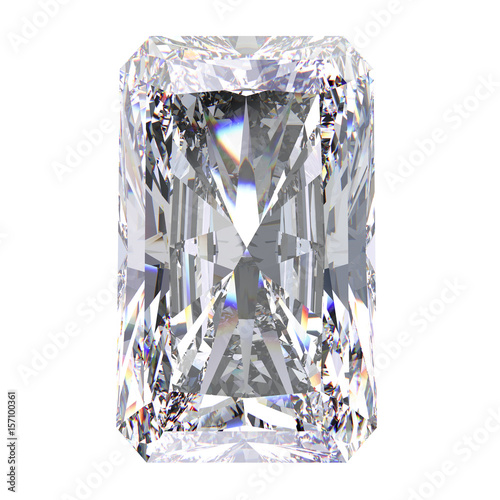 3D illustration radiant diamond stone