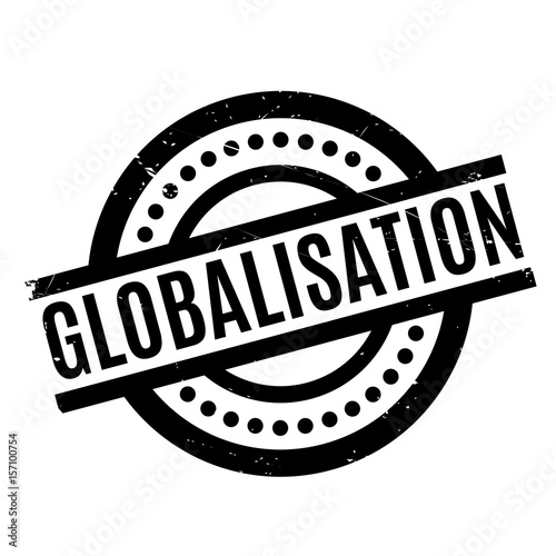 Globalisation rubber stamp. Grunge design with dust scratches. Effects can be easily removed for a clean, crisp look. Color is easily changed.