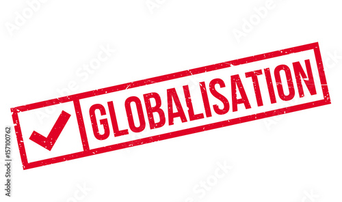 Globalisation rubber stamp. Grunge design with dust scratches. Effects can be easily removed for a clean, crisp look. Color is easily changed.