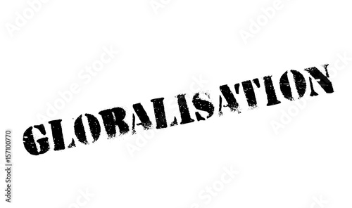 Globalisation rubber stamp. Grunge design with dust scratches. Effects can be easily removed for a clean, crisp look. Color is easily changed.