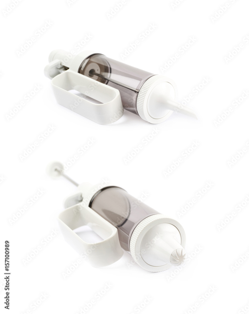 Cream piping syringe tool isolated Cream piping syringe tool isolated