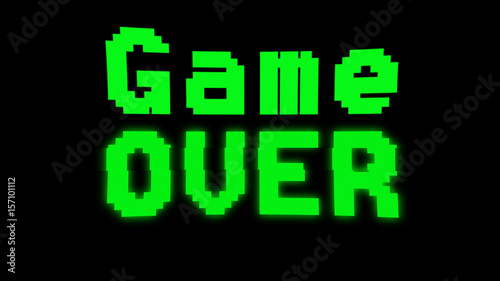 Game over glitching 80s style arcade machine