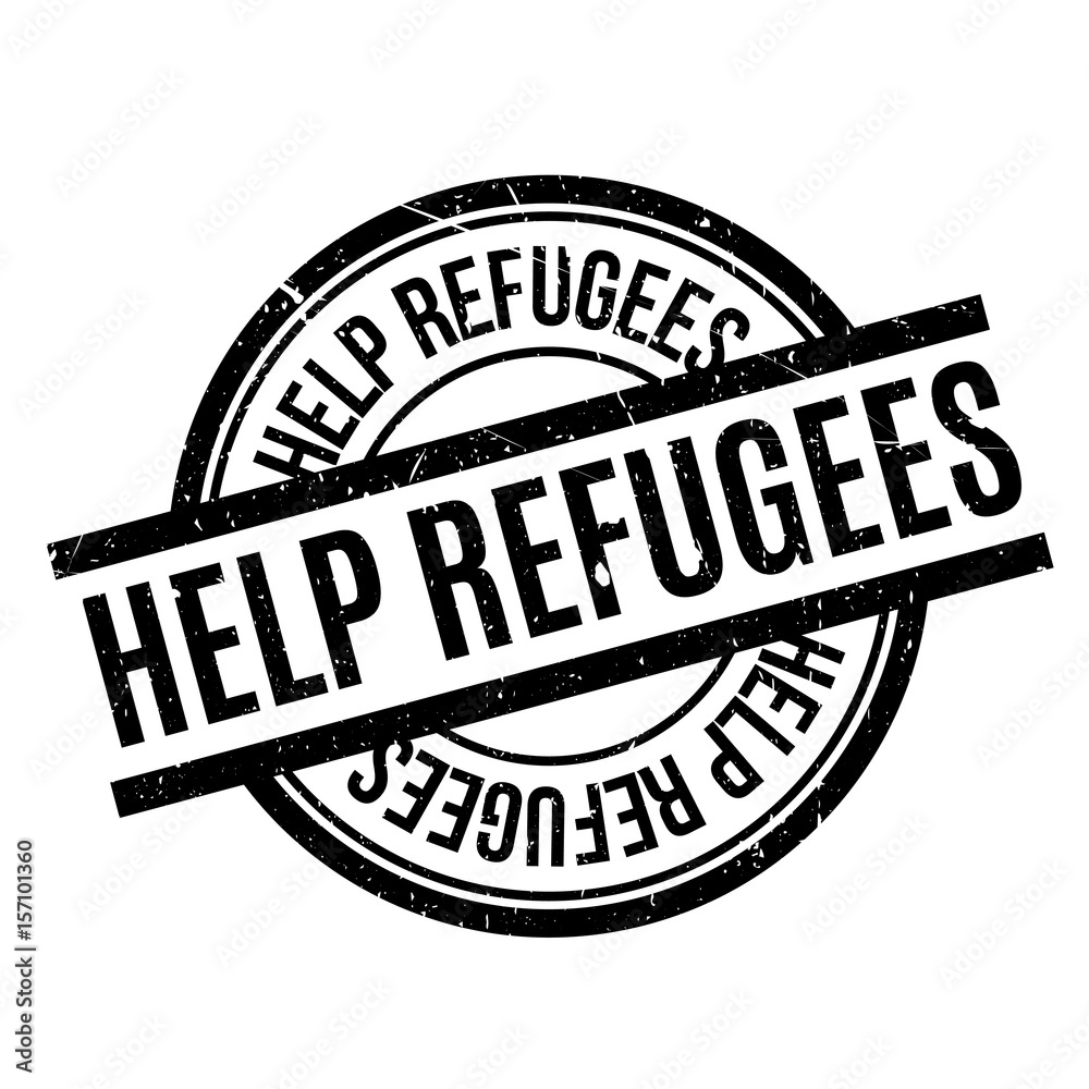 Help Refugees rubber stamp. Grunge design with dust scratches. Effects can be easily removed for a clean, crisp look. Color is easily changed. Help Refugees rubber stamp. Grunge design with dust scratches. Effects can be easily removed for a clean, crisp look. Color is easily changed.