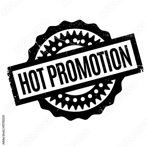 Hot Promotion rubber stamp. Grunge design with dust scratches. Effects can be easily removed for a clean, crisp look. Color is easily changed.