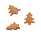 Christmas tree shaped cookie isolated