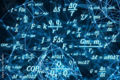 Foto Shining formulae against abstract background