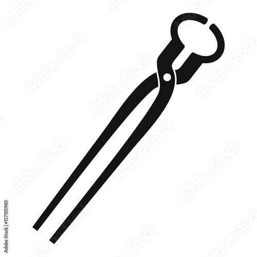 Vintage blacksmith pincers icon simple