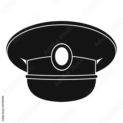 White nautical hat icon simple