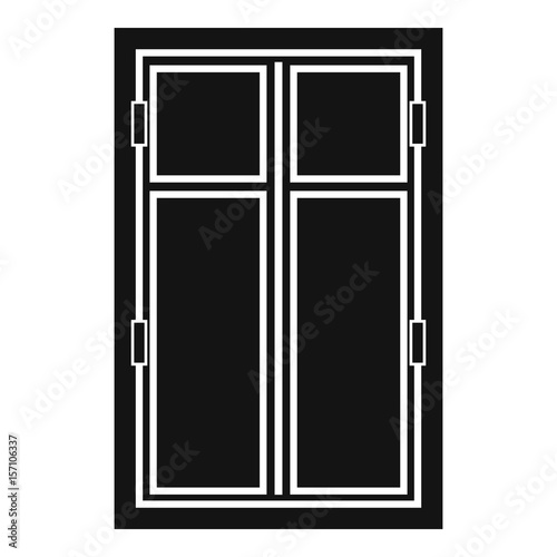 Wooden window icon simple