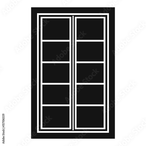 Wooden latticed window icon simple © ylivdesign