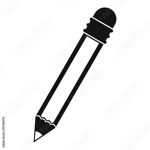 Pencil with eraser icon simple