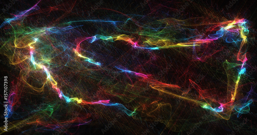 Abstract Pattern Of Rainbow Colors On Dark Background