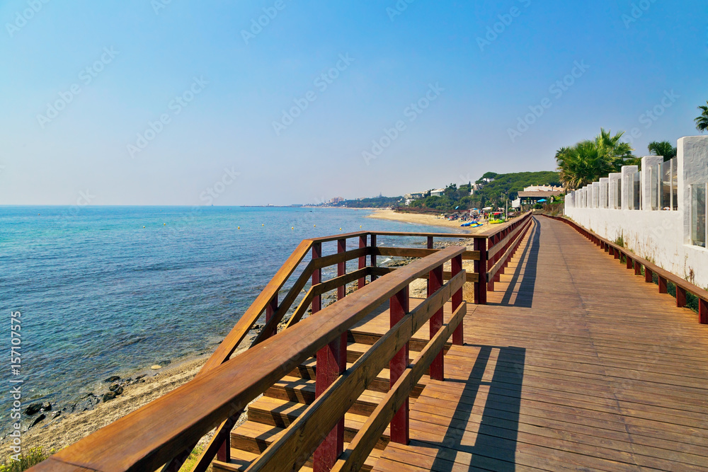 Wooden path on the beach