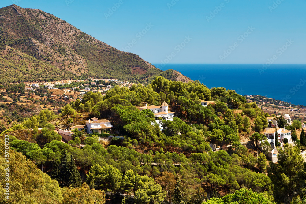 panoramic view of a mountain and Mijas