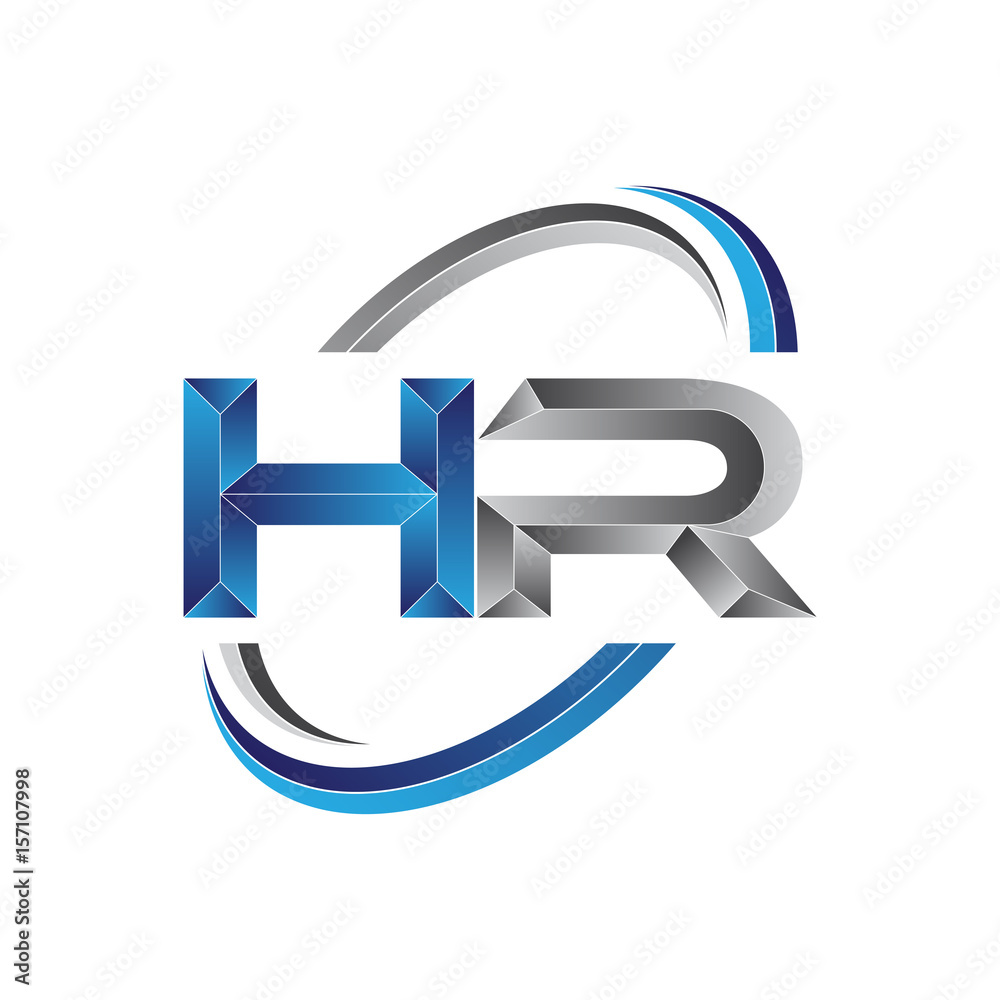 Simple initial letter logo modern swoosh HR Simple initial letter logo modern swoosh HR