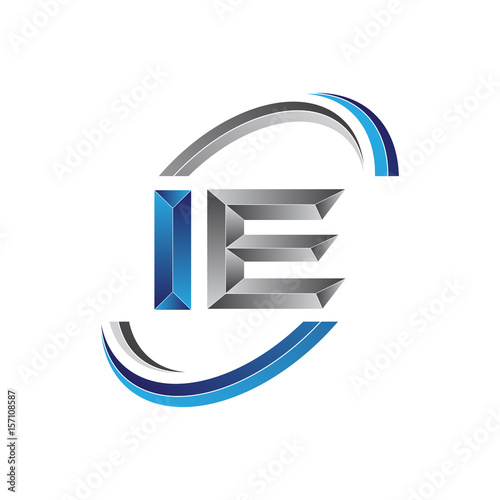 Принти на полотні Simple initial letter logo modern swoosh IE