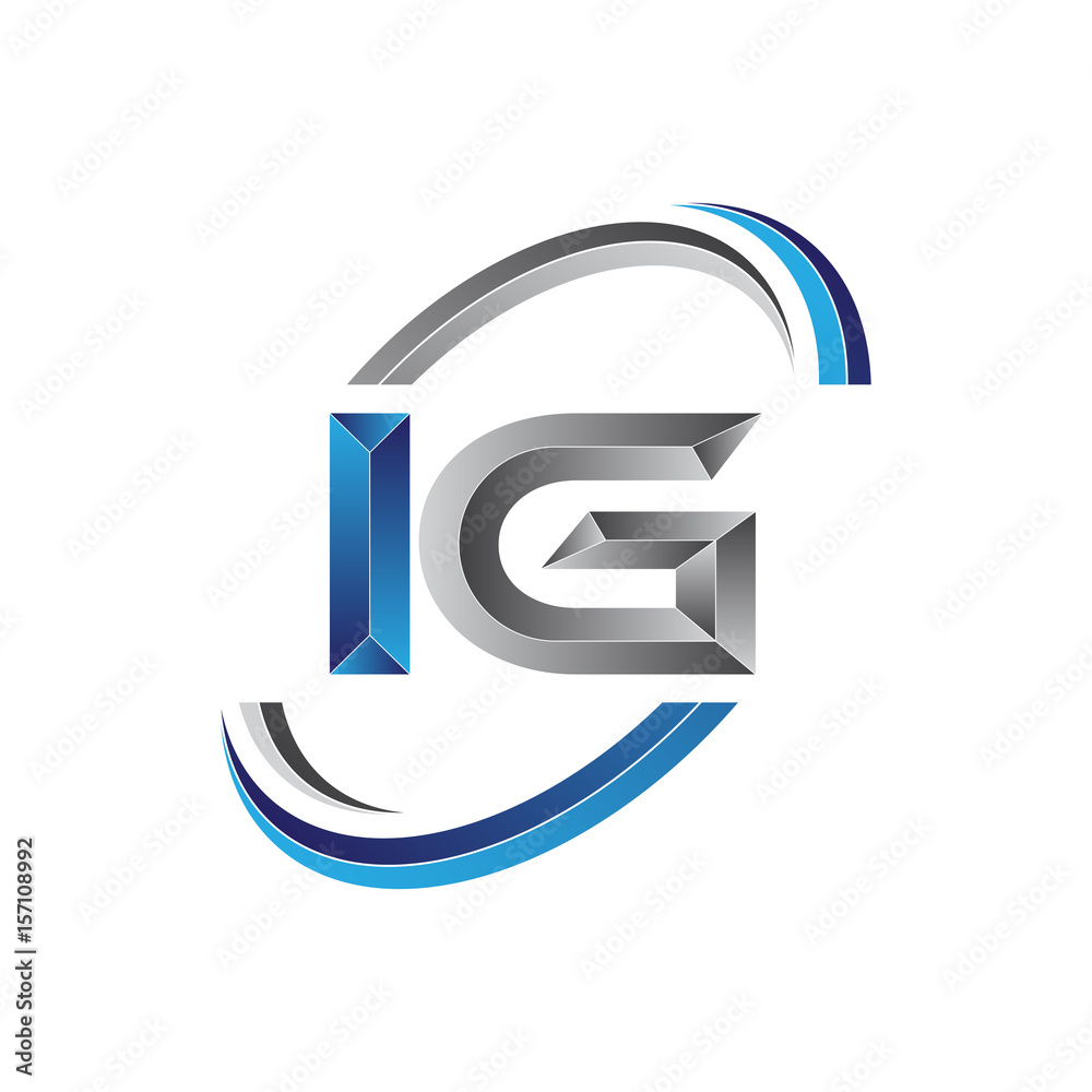 Simple initial letter logo modern swoosh IG Simple initial letter logo modern swoosh IG