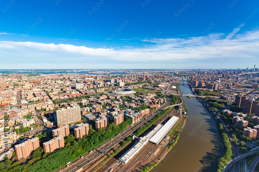Aerial view of the Bronx, NY
