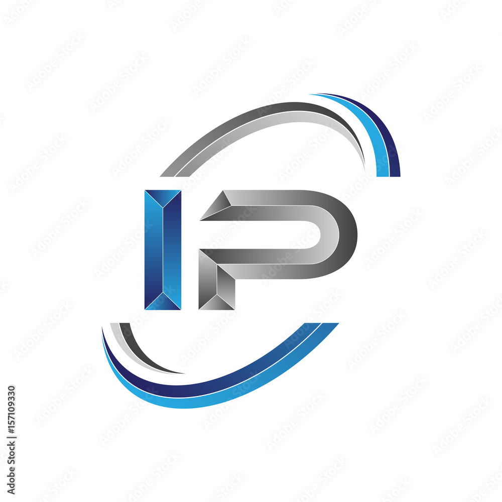Simple initial letter logo modern swoosh IP Simple initial letter logo modern swoosh IP