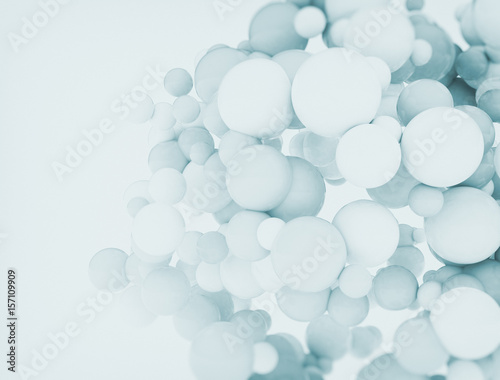 Cluster of 3d spheres - abstract molecules 