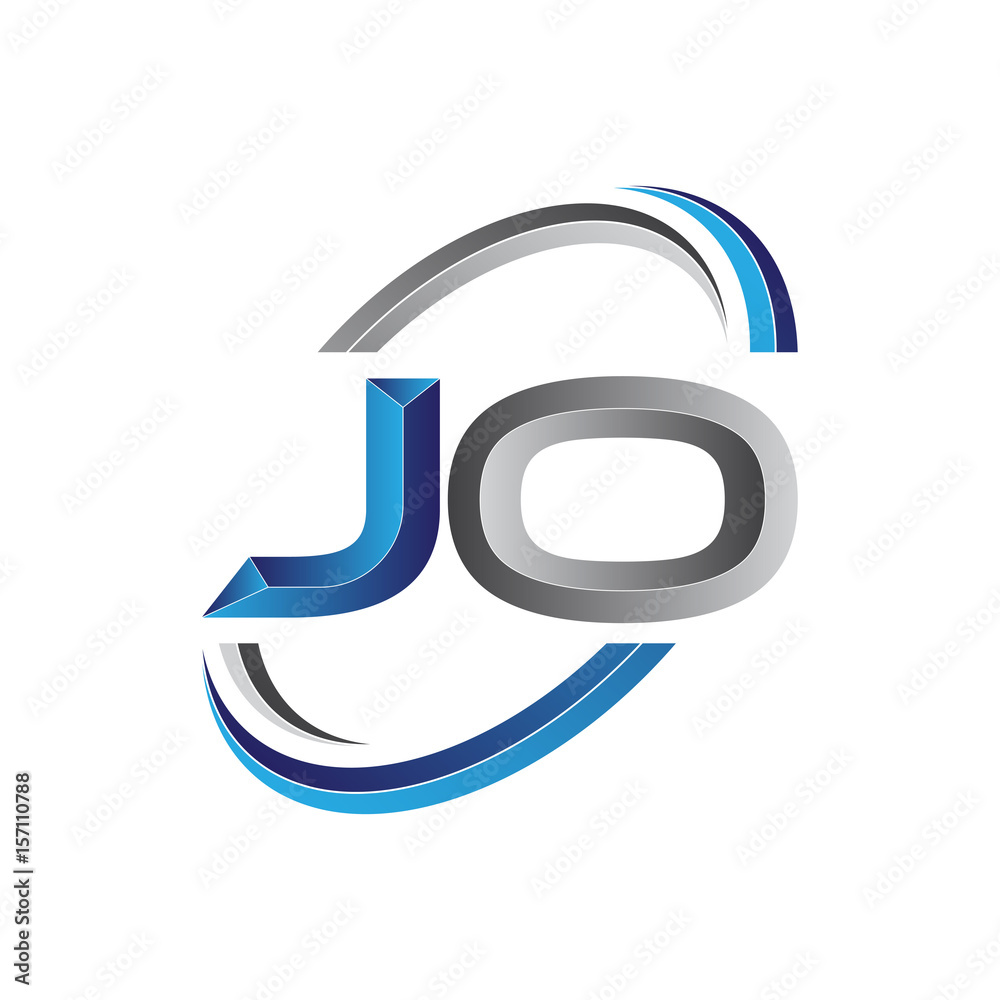 Simple initial letter logo modern swoosh JO Simple initial letter logo modern swoosh JO