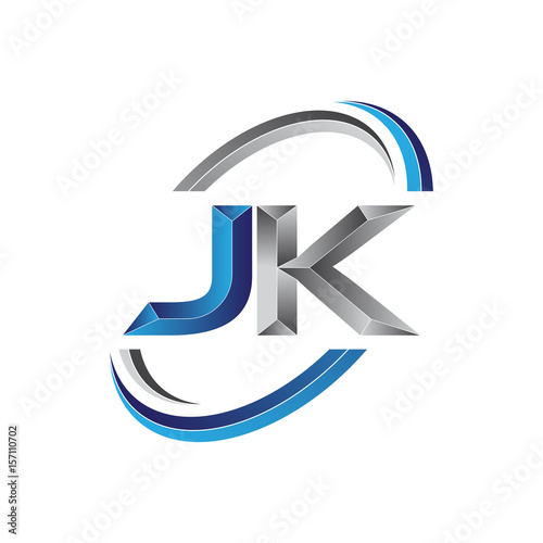 Free Download Simple initial letter logo modern swoosh JK - GFXLoad