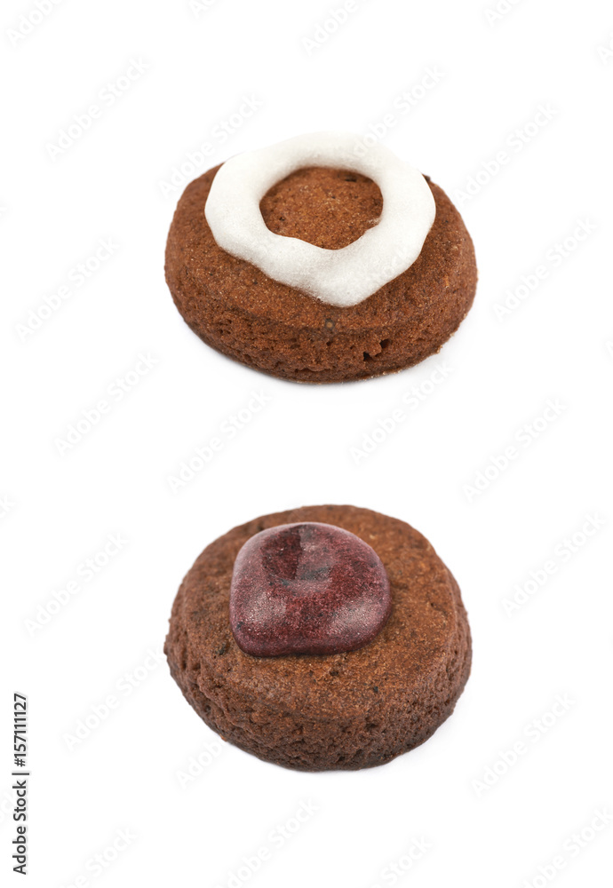 Fresh baked ginger cookie isolated