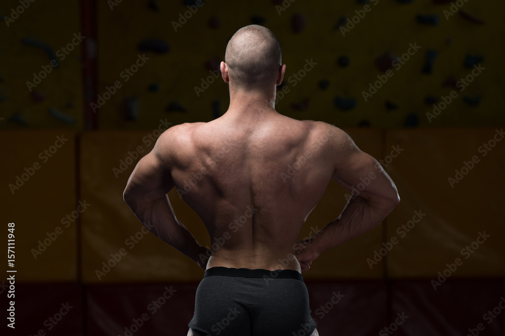 Man In Gym Showing His Well Trained Body